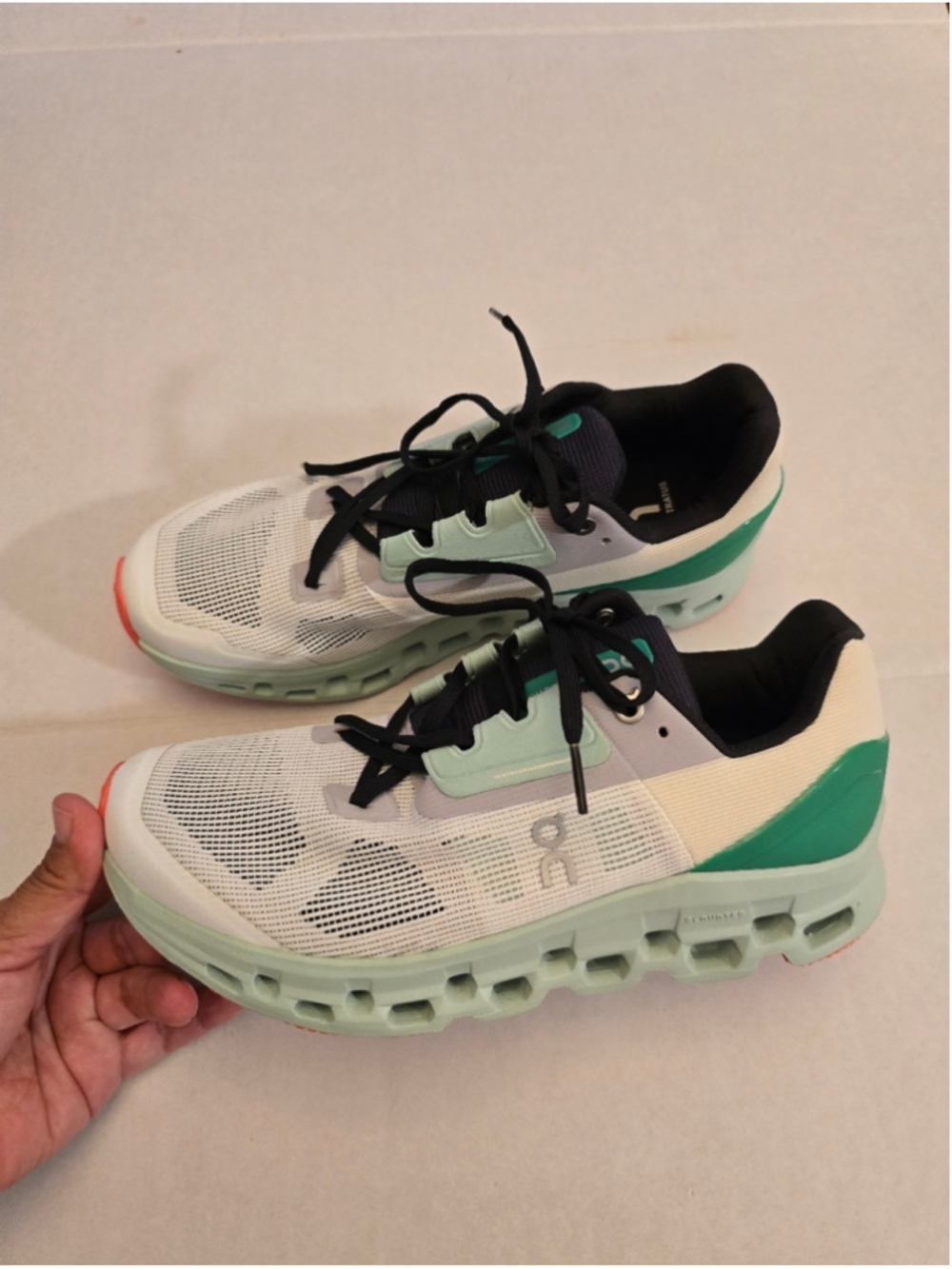 On Running Cloudstratus Sneakers Undyed-White/ Creek For Men Size 8